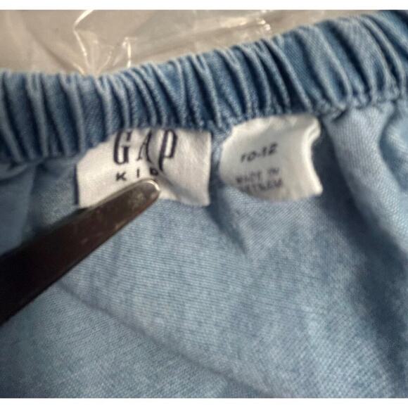 Gap Kids Knot-Tie Romper, Chambray, Size 10/12 - Picture 5 of 8